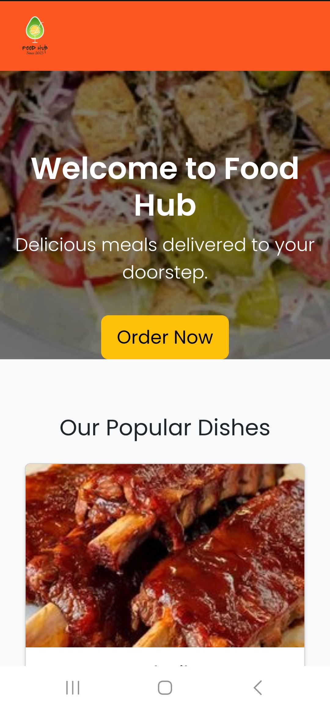 FoodHub Project Screenshot